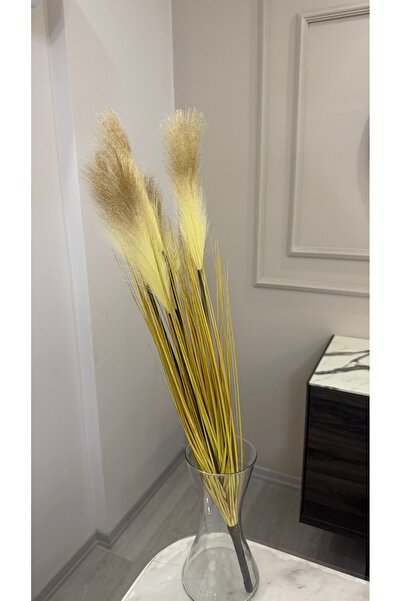 Yonca çiçekçilik YAPAY PAMPAS DEMETİ AÇIK KAHVERENGİ 5 KAFA - TEK DEMET - 90 CM