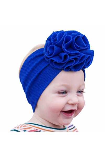 Superbaby Wide blue headband with flower