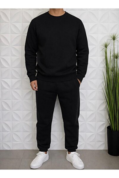 WENMİNG Set de trening pentru bărbați, cu 3 fire, gros, moale, texturat