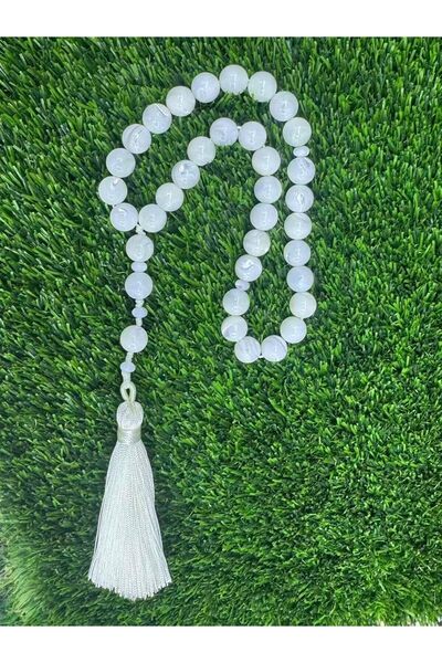 Generic مسبحة من صدفة البحر البيضاء مع شرابة