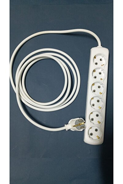 BERKS 3 Metre 6 lı Topraklı Uzatma Kablosu . Ara Kablo 3 Metre Klemensli Altılı