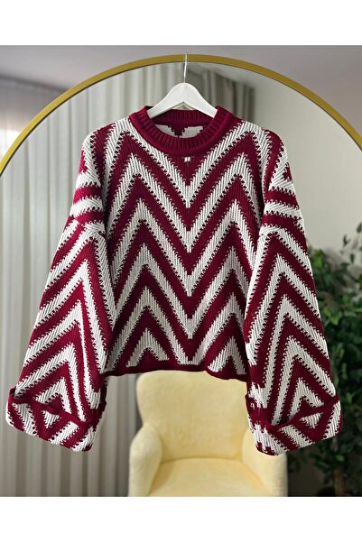 Parla Modam MİORA DUBLE KOL ZİKZAK DESEN TRİKO KAZAK 3024