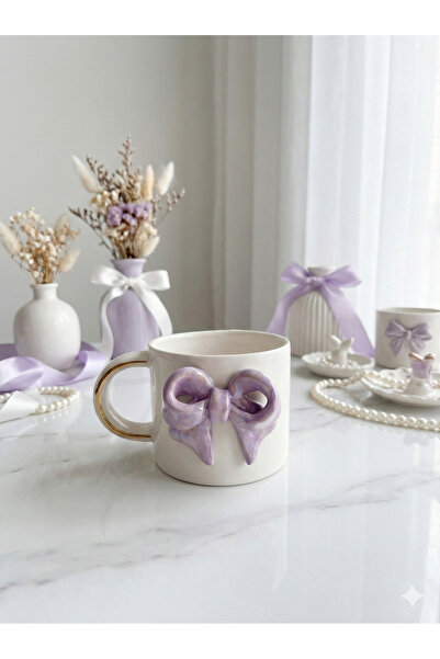 Deniz Kızı Seramik Ribbon Handmade Ceramic Cup