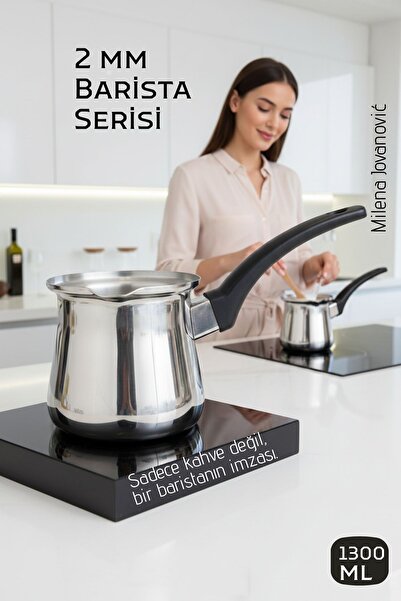 Transformacion Premium 304 Paslanmaz Çelik Cezve 1250 ml Profesyonel Barista ...