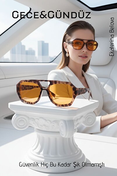 Transformacion Premium Gece ve Gündüz Görüş Kadın Sürüş Gözlüğü - Anti-Refle ...