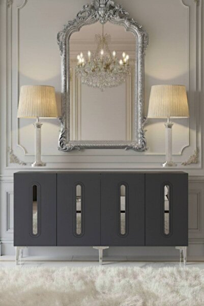 YUMEDİ DESİGN KA1520AS - ETHEMA KONSOL, TV SEHPASI, ÇOK AMAÇLI DOLAP ve KAHVE KÖŞESİ 150cm ANTRASİT-SİLVER