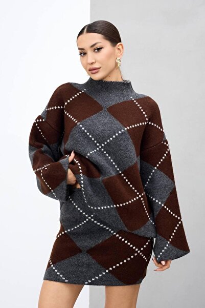 ALLEYTA Women's Patterned Double Knitwear Set