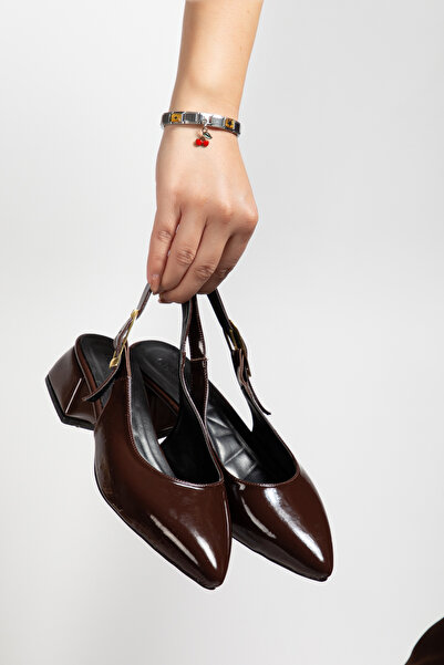 perry shoes LORY Pantofi cu toc de 3 cm, aurii cu cataramă pentru femei, din ...