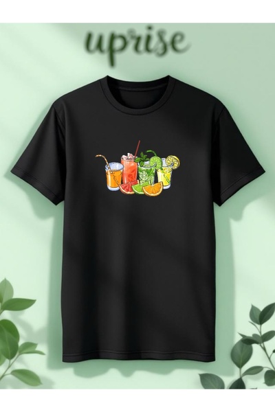 Vordevia Drinks Printed Cotton Oversized Tshirt