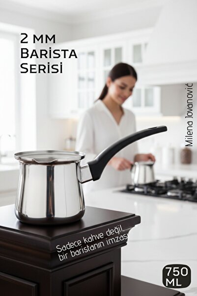 Transformacion Premium 304 Paslanmaz Çelik Cezve 750 ml Profesyonel Barista S...