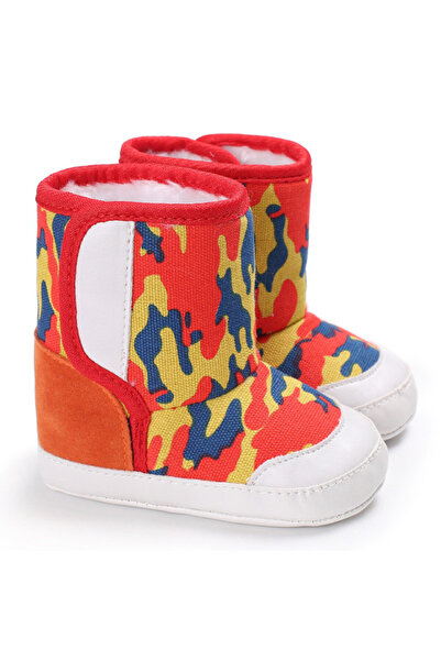 Superbaby Cizmulițe pentru bebeluși pentru primii pași, îmblănite, cu imprime...