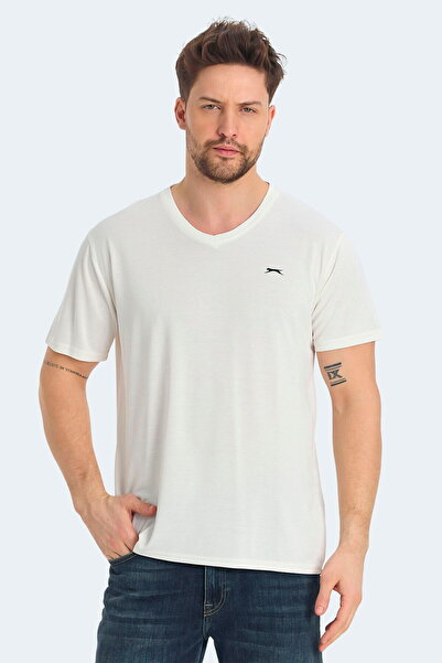 Slazenger Krakker Men's V-Neck Ecru T-Shirt