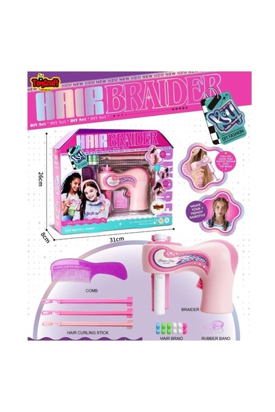 SCOWETTO Toy Hair Knitting Machine Full Set Fun Hair Design Play Set