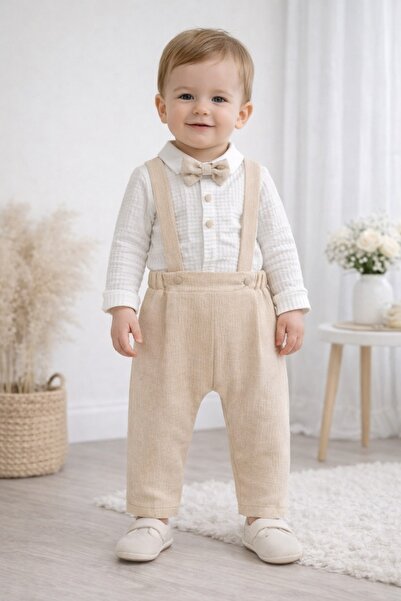 Tongs Baby Boy Romper Set Muslin Fabric 6-24 Months 2 Pieces 100% Cotton