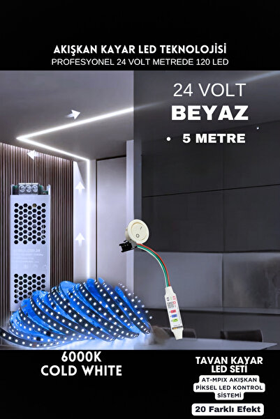 ankarateknik 24 Volt Tavan Profesyonel Kayar Led Sistemi/ 24V 120Led-mt. Yüks...