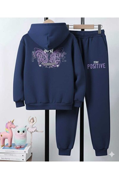 Nice Clothes Set trening pentru copii cu glugă UNISEX STAY POZITIVE PRINT PE ...