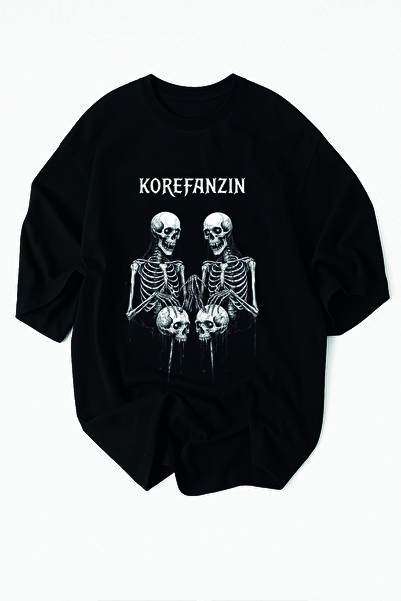 Usaspor supradimensionat Tricou unisex Korefanzin Skeleton Gothic