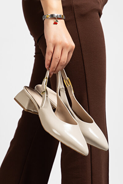 perry shoes LORY Pantofi cu toc de 3 cm, aurii cu cataramă pentru femei, din ...