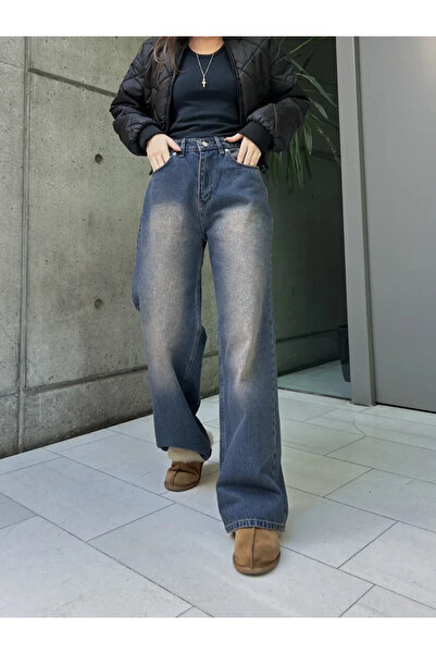 BALİNA Yıkama Detaylı Retro Baggy Jean Koyu Kahve-THE SOLO