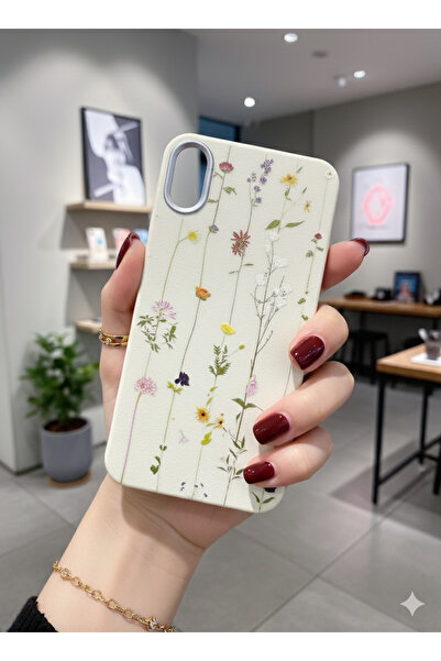 OVADA İPhone XS MAX Uyumlu Kamera Koruma Çıkıntılı Sarmaşık Çiçek Desenli Sil...