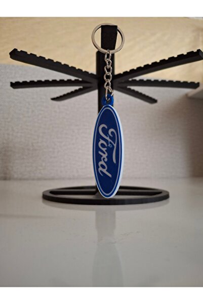 FSK STUDIO Ford Logolu Çift Yüzey Baskılı Anahtarlık