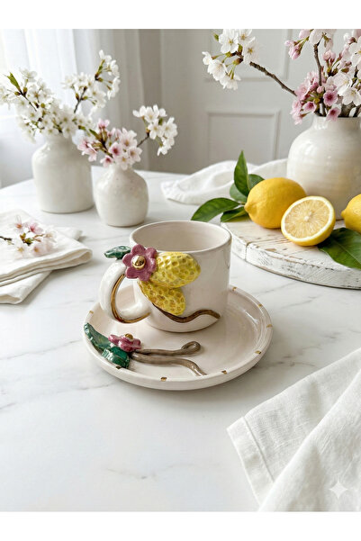 Deniz Kızı Seramik Lemon Turkish Coffee Cup / Lemon Cup