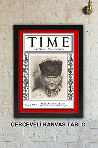 Atika Atatürk Time Dergisi 1923 / Çerçeveli Kanvas Tablo (30x40 cm)