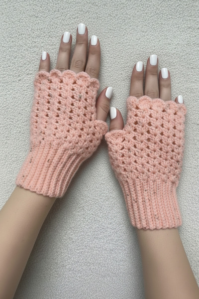 ZEYZON Desenli El Örgüsü Parmaksız Eldiven – Yavru Ağzı Renk, Zarif El Yapımı...