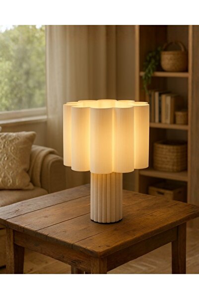 METU SHOP Şık Görünüm Flow Masa Lambası Abajur Tasarım Başlık ve Gövde