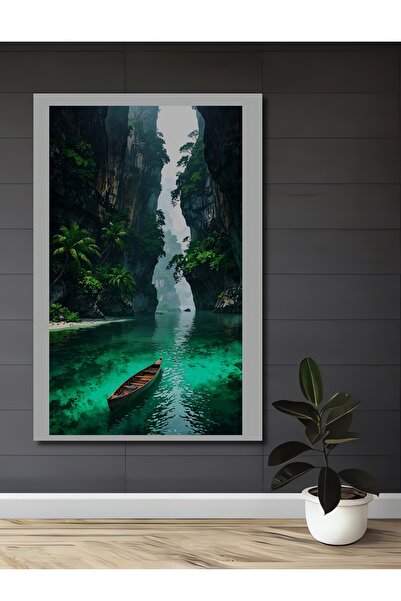 Teona Ahşap Călătorie cu barca în canionul misterios, tablou decorativ din le...