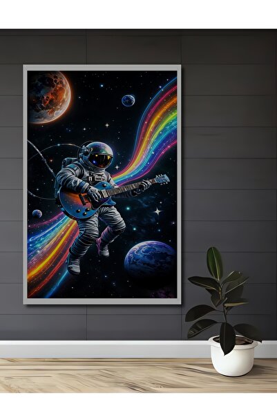 Teona Ahşap Muzician spațial, astronaut care cântă la chitară, pictură decora...