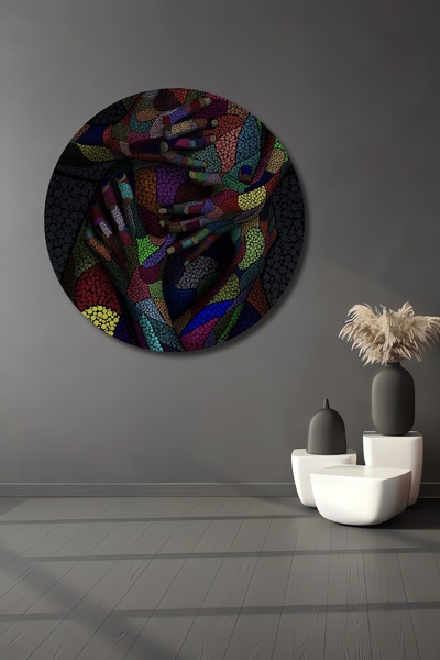 Teona Ahşap Ξύλινο διακοσμητικό τραπέζι από ξύλο Crazy Point Art