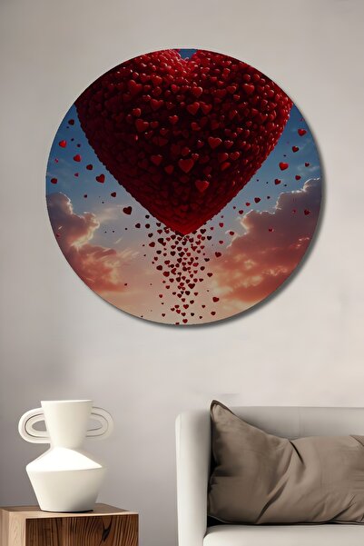 Teona Ahşap Ξύλινο διακοσμητικό τραπέζι με ελαιογραφία σε στυλ Giant Heart Lo...