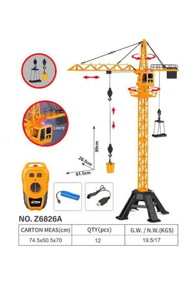 Luminoo ÇOCUKLARINIZ İÇİN KUMANDALI KULE VİNÇ USB IŞIKLI 99 CM