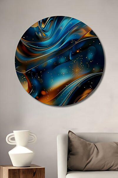 Teona Ahşap Pictură decorativă rotundă de perete, cu aspect de lemn, în stil ...