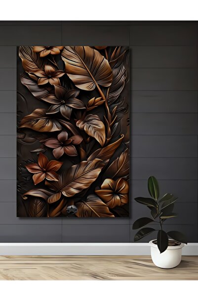 Teona Ahşap Frunză metalică și imprimeu floral tablouri decorative din lemn