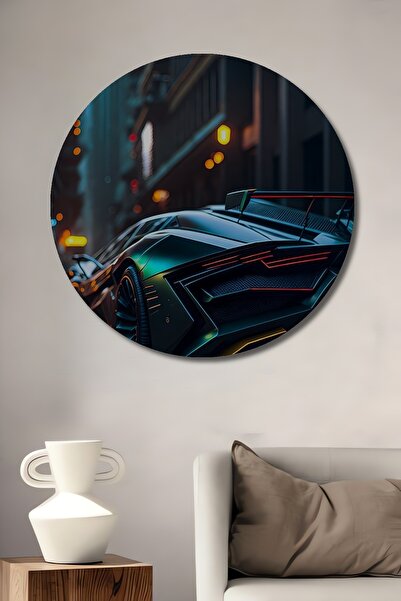 Teona Ahşap Pictură futuristă cu ulei cu aspect de mașină sportivă, pictură d...