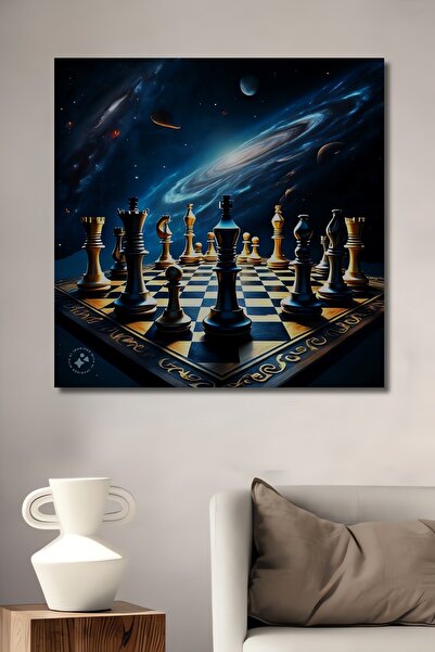 Teona Ahşap Tablou decorativ din lemn de șah spațial