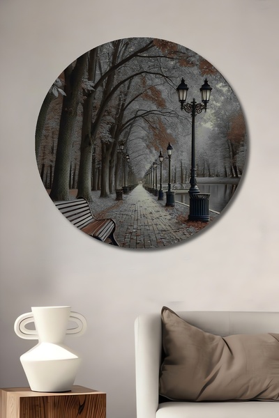 Teona Ahşap Peisaj de toamnă în parc, pictură în ulei, tablou decorativ din l...