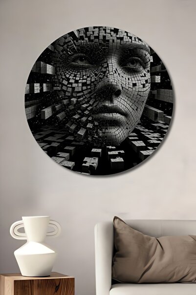 Teona Ahşap Deconstrucție digitală a feței Artă abstractă Pictură pe lemn Pic...