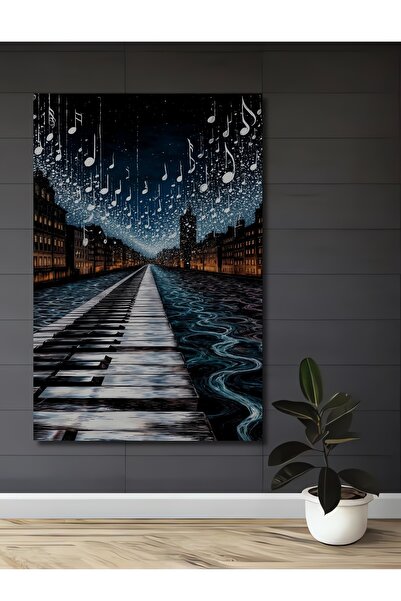 Teona Ahşap Tablou decorativ din lemn cu aspect de pictură în ulei cu note mu...