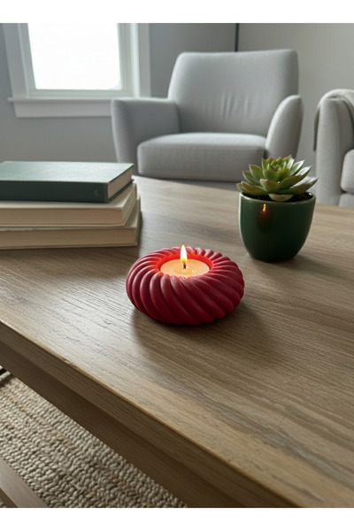 lucien vela Minimalist Burgu Tasarım 3d Mumluk - Dekoratif Tealight Mum Tutuc...