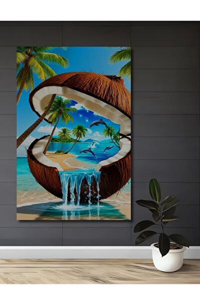 Teona Ahşap Pictură cu nuci de cocos Visul Tropical