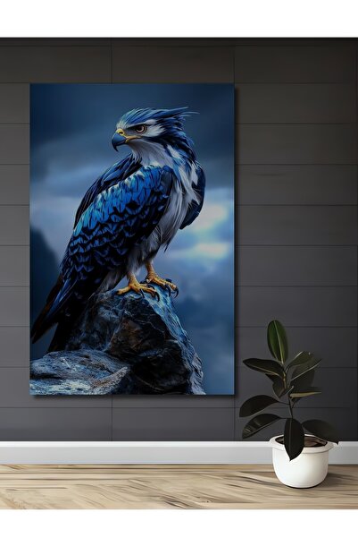 Teona Ahşap Tablou decorativ din lemn cu aspect de acuarelă, cu vultur majestuos