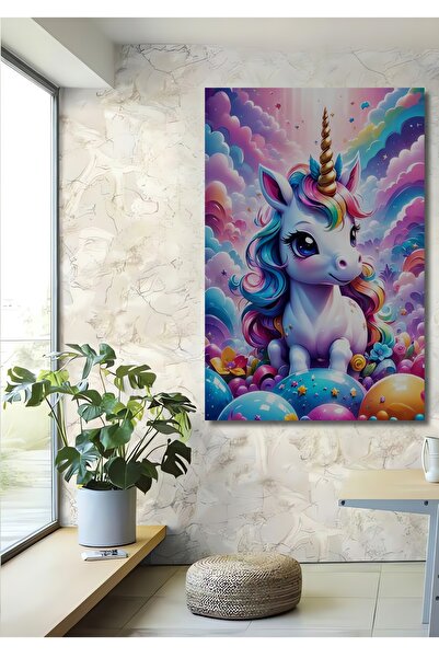 Teona Ahşap Unicorn Magic Dream Pictură decorativă din lemn cu aspect de pict...