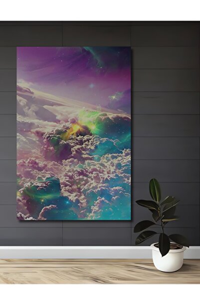 Teona Ahşap Πολύχρωμος Χορός των Νεφών: Ξύλινο Διακοσμητικό Πίνακα με Εμφάνισ...