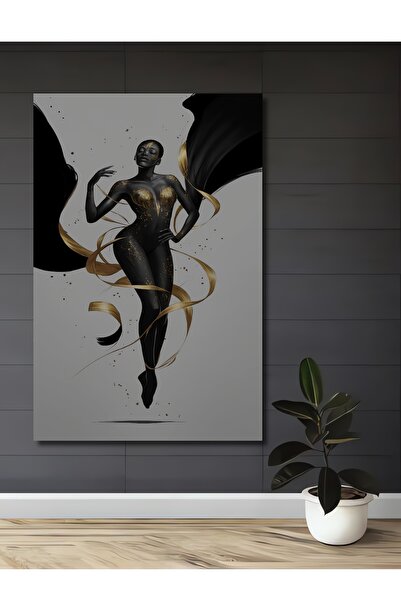 Teona Ahşap Χρυσό Λαμπερό Μαύρο Γυναικείο Ξύλινο Διακοσμητικό Τραπέζι Ψηφιακό...