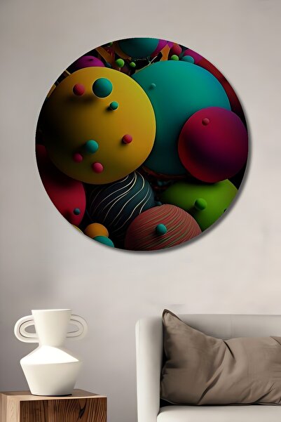 Teona Ahşap Pictură decorativă din lemn de artă modernă Colorful Globe Festiv...