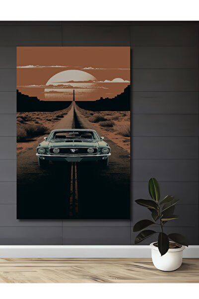 Teona Ahşap Masă decorativă din lemn cu aspect retro Mustang Classic Wilderne...