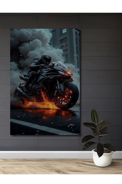 Teona Ahşap Alegria motocicletelor în flăcări imprimare digitală Tablou din lemn